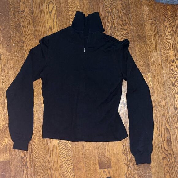 Bill Blass black cashmere shoulder cutout sweater - Picture 1 of 4